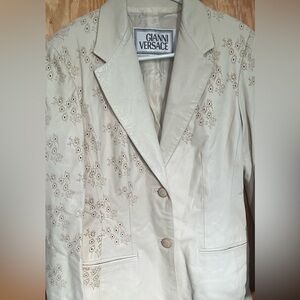 GIANNI VERSACE Leather Blazer size M made in Italy